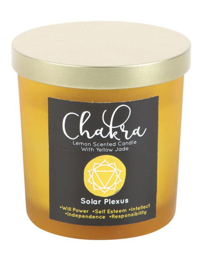 Solar Plexus Chakra Lemon Crystal Chip Candle
