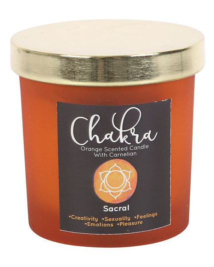 Sacral Chakra Orange Crystal Chip Candle