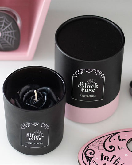 Black Rose Candle with 3D Roses