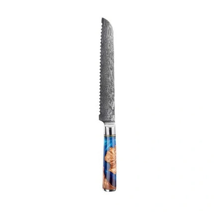 Japanese Damascus Bread Knife 7.5 Inch