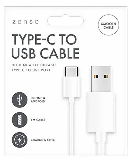 ZENSO USB CABLE TYPE C 1M WHITE