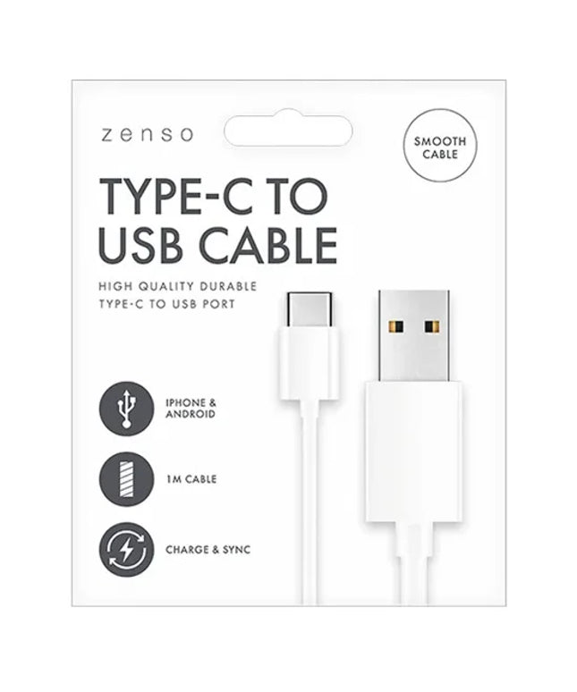 ZENSO USB CABLE TYPE C 1M WHITE
