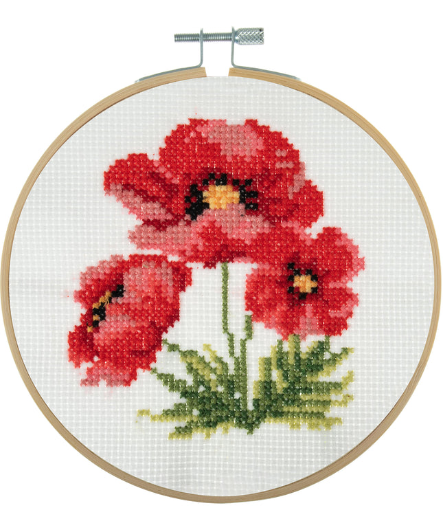 Counted Cross Stitch Kit: Mini: Poppies