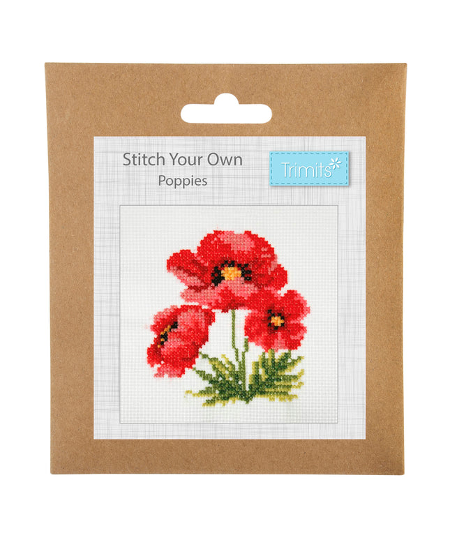 Counted Cross Stitch Kit: Mini: Poppies