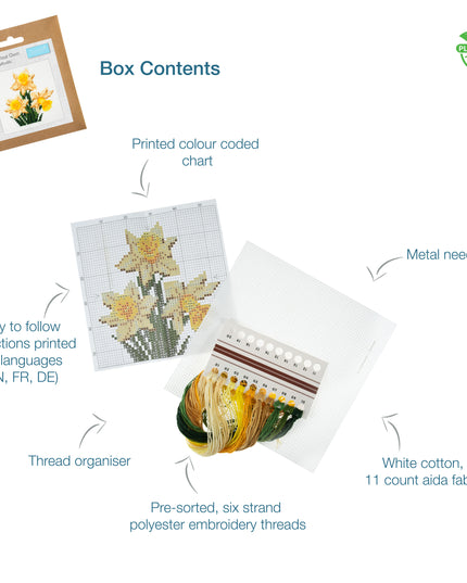 Counted Cross Stitch Kit: Mini: Daffodil