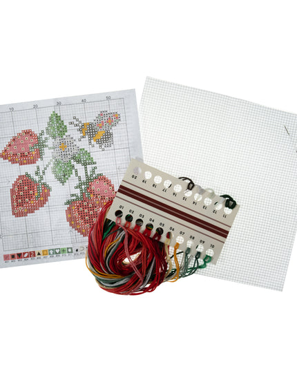 Counted Cross Stitch Kit: Mini: Strawberries