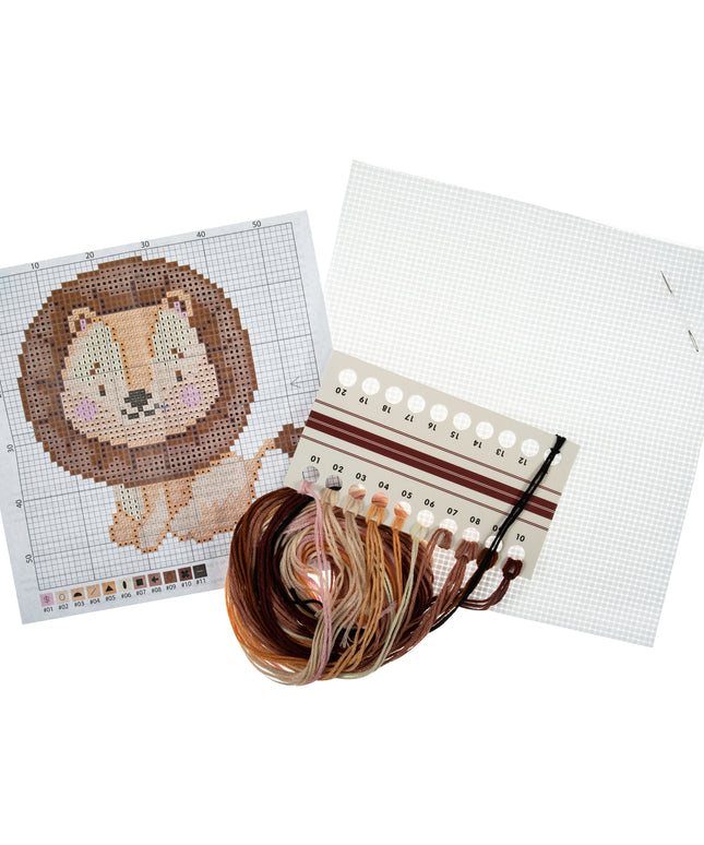 Counted Cross Stitch Kit: Mini: Lion