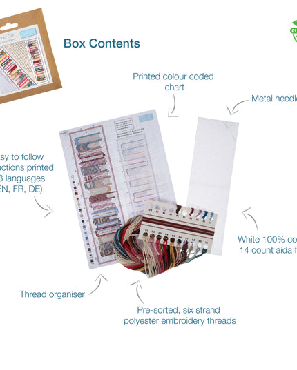 Counted Cross Stitch Kit: Bookmark: Books
