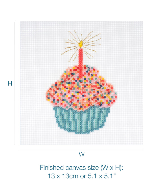 Counted Cross Stitch Kit: Mini: Birthday Cake