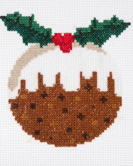 Counted Cross Stitch Kit: Christmas Pudding