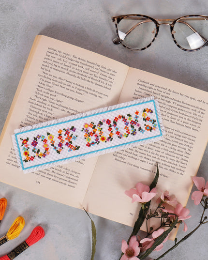 Counted Cross Stitch Kit: Bookmark: Floral Books