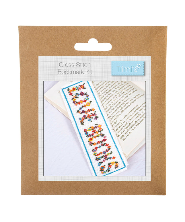 Counted Cross Stitch Kit: Bookmark: Floral Books