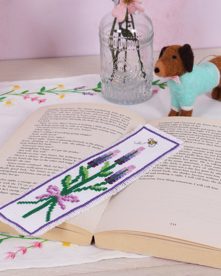 Counted Cross Stitch Kit: Bookmark: Lavender