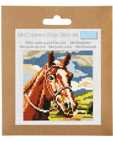 Counted Cross Stitch Kit: Mini: Brown Horse