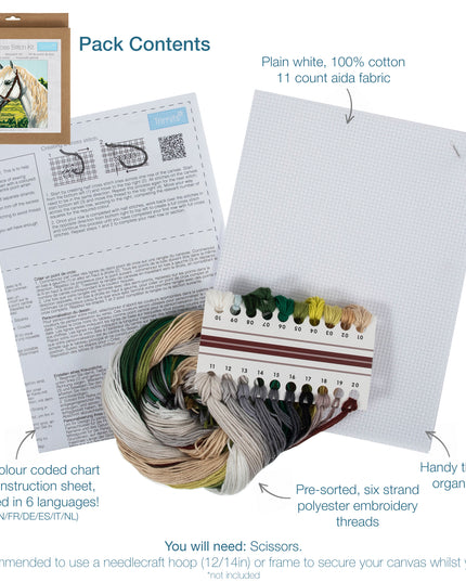 Counted Cross Stitch Kit: Large: White Horse