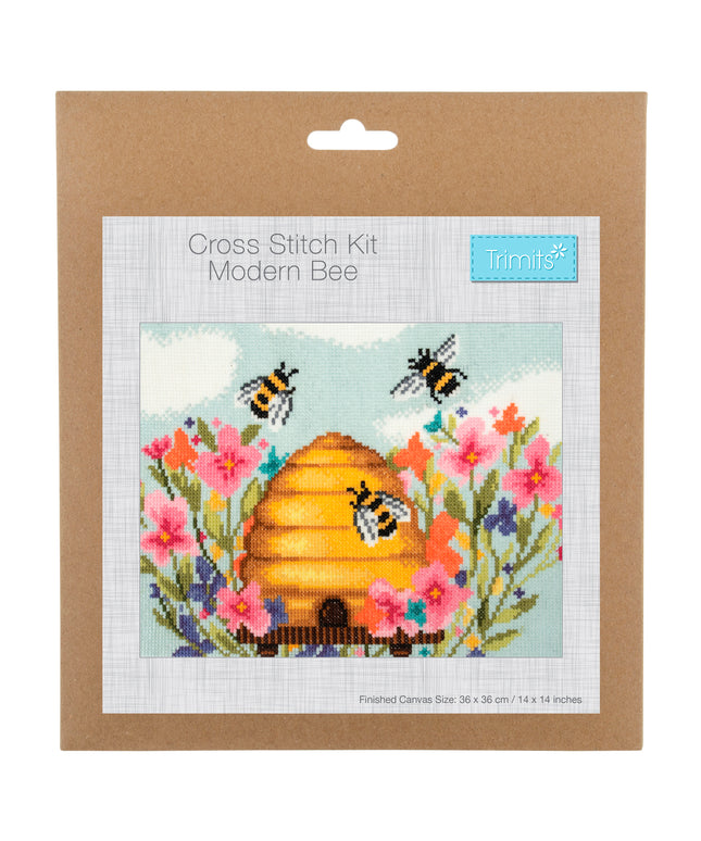 Counted Cross Stitch Kit: Large: Modern Bee