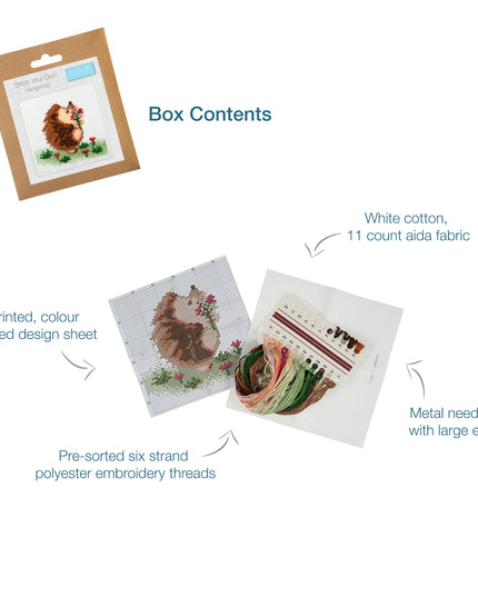 Counted Cross Stitch Kit: Mini: Hedgehog