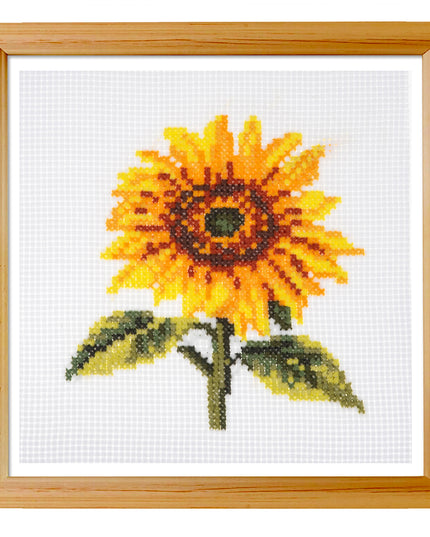Printed Cross Stitch Kit: Mini: Sunflower