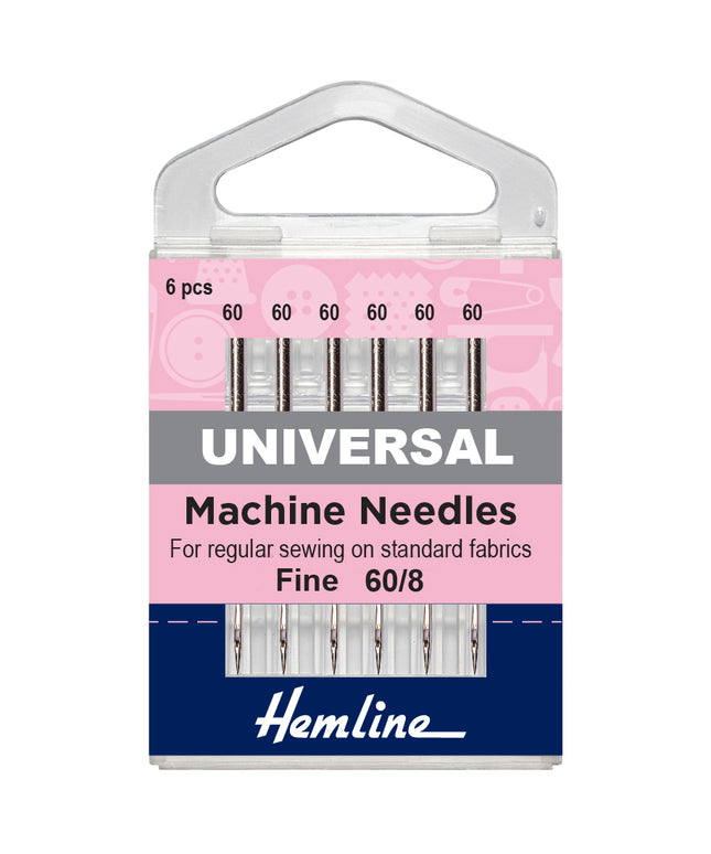 Sewing Machine Needles: Universal: Extra Fine: 60(8): 6 Pieces