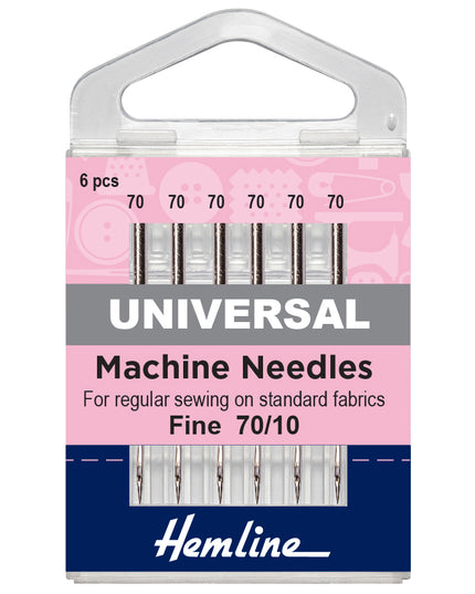 Sewing Machine Needles: Universal: Fine 70(10): 6 Pieces