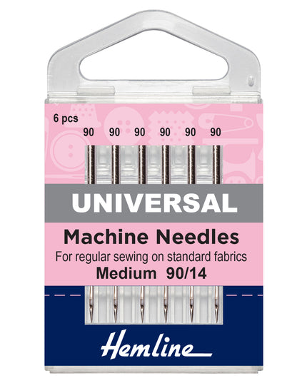 Sewing Machine Needles: Universal: Medium/Heavy 90(14): 6 Pieces