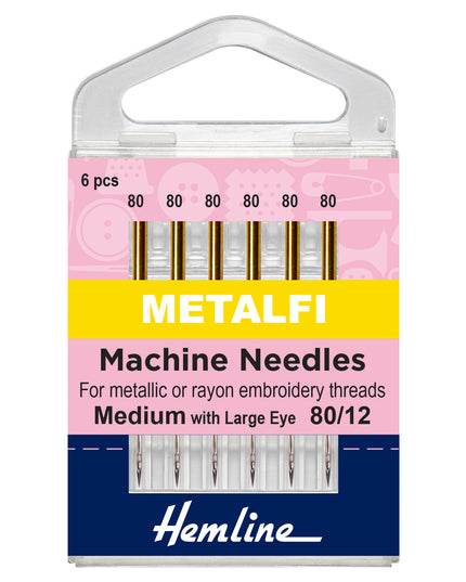 Sewing Machine Needles: Metalfil 80(12): 6 Pieces