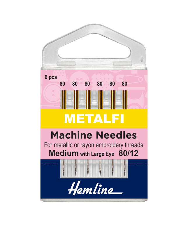 Sewing Machine Needles: Metalfil 80(12): 6 Pieces
