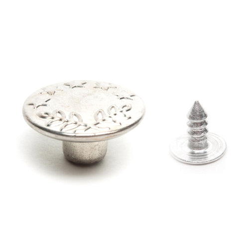 Jeans Buttons: 16mm: Nickel: 6 Sets