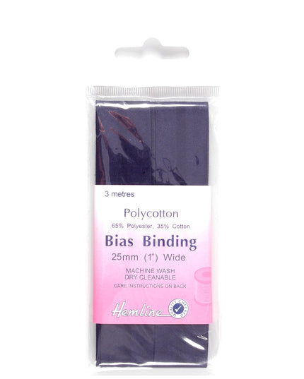 Trim: Bias Binding: Polycotton: 5m x 12mm: Navy
