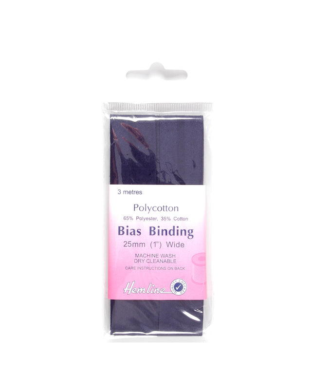 Trim: Bias Binding: Polycotton: 5m x 12mm: Navy