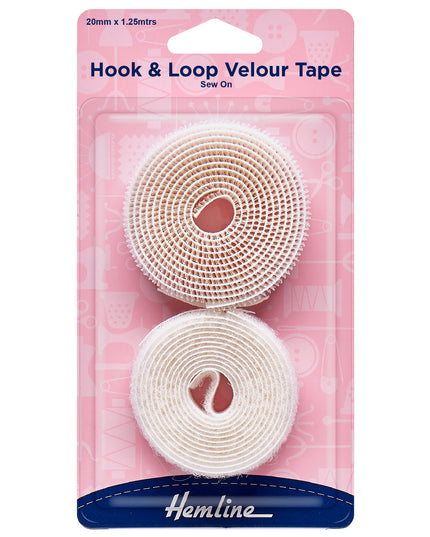 Hook & Loop Tape: Sew-On: Value Pack: 1.25m x 20mm: White