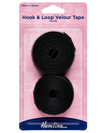 Hook & Loop Tape: Sew-On: Value Pack: 1.25m x 20mm: Black