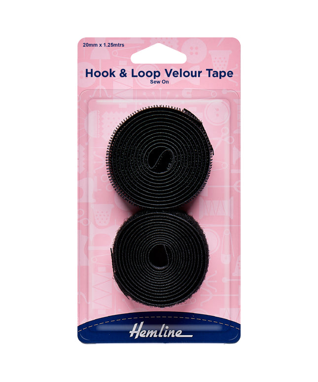Hook & Loop Tape: Sew-On: Value Pack: 1.25m x 20mm: Black