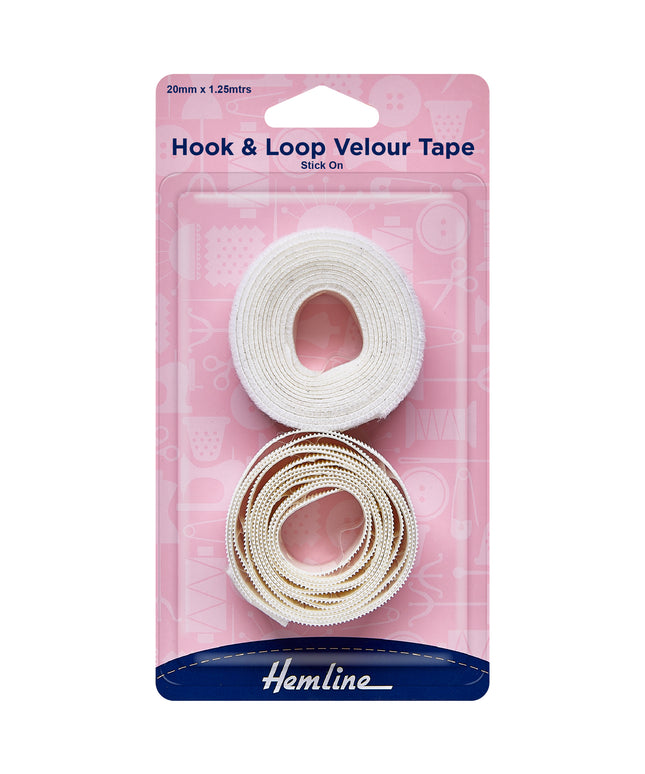 Hook & Loop Tape: Stick-On: Value Pack: 1.25m x 20mm: White