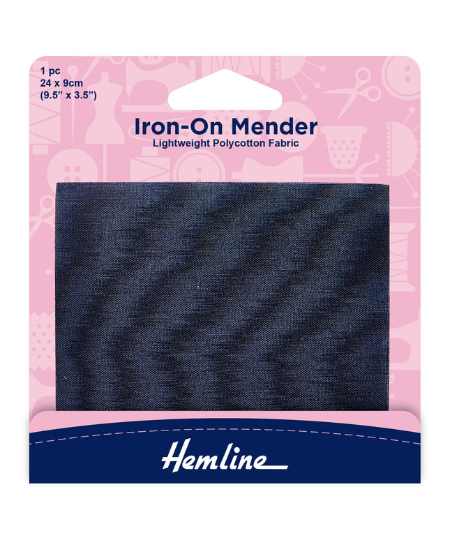 Polycotton Patch: Navy - 24 x 9cm - 1pc