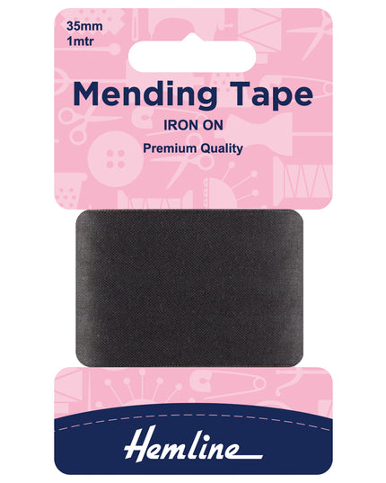 Iron-On Mending Tape: Black - 100cm x 38mm