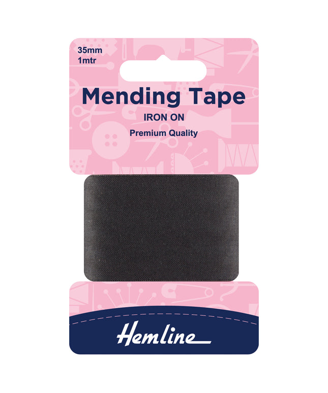 Iron-On Mending Tape: Black - 100cm x 38mm