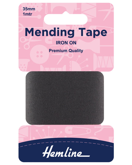 Iron-On Mending Tape: Dark Grey - 100cm x 38mm