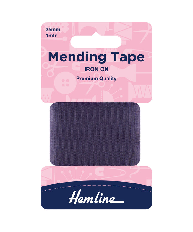Iron-On Mending Tape: Navy - 100cm x 38mm