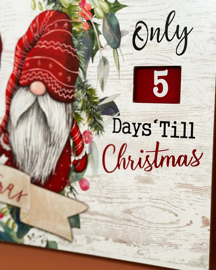 Christmas Gnome Hanging Countdown Sign