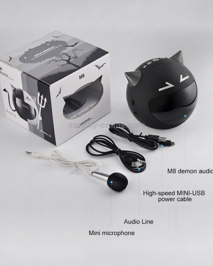 M8 Multi-function Demon Style Bluetooth Speaker(Black)