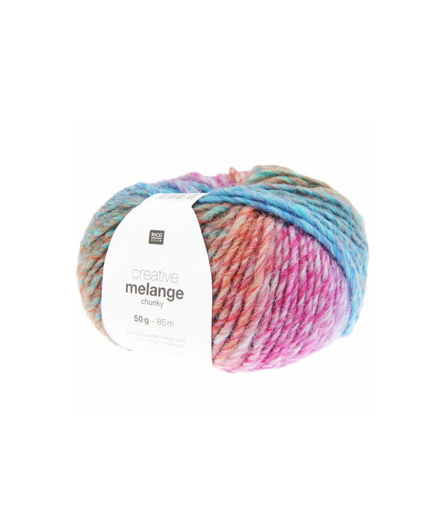 Rico Design Creative Melange Chunky Yarn – 50g Ball – Turquoise/Magenta (Shade 046)