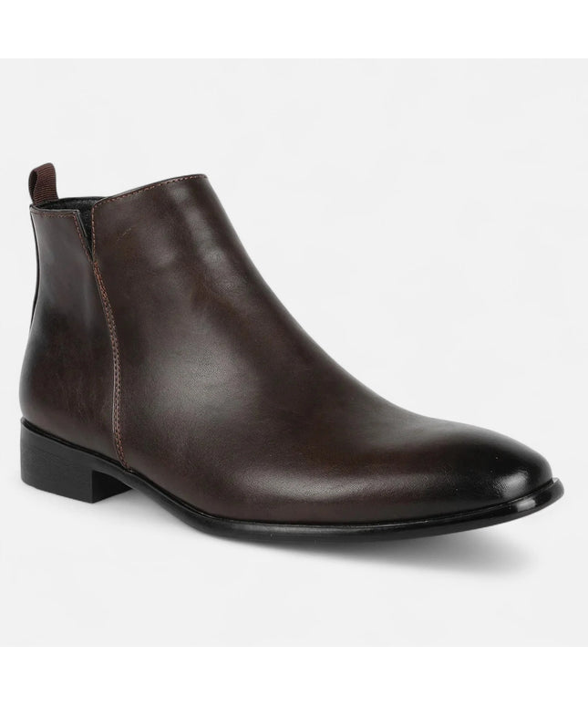 Sledgers Midtown Zip Plain Toe Men’s Boots – Black Leather