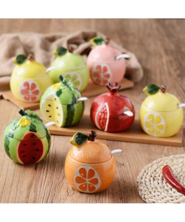 Ceramic Fruit Seasoning Jar