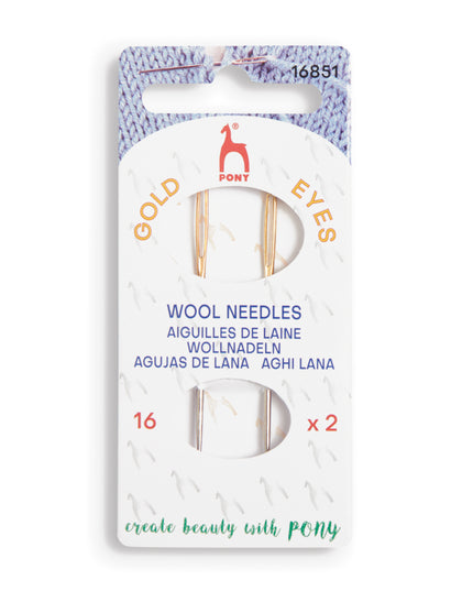 Hand Sewing Needles: Wool: Gold Eye: Size 16