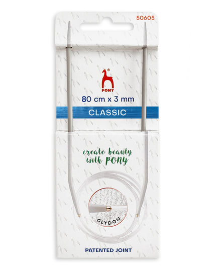 Knitting Pins: Circular: Fixed: Classic: 80cm x 3.00mm