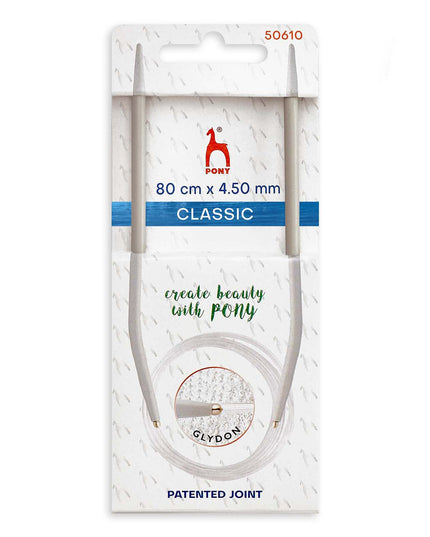 Knitting Pins: Circular: Fixed: Classic: 80cm x 4.50mm