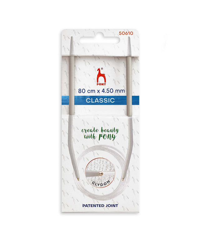 Knitting Pins: Circular: Fixed: Classic: 80cm x 4.50mm
