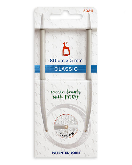 Knitting Pins: Circular: Fixed: Classic: 80cm x 5.00mm
