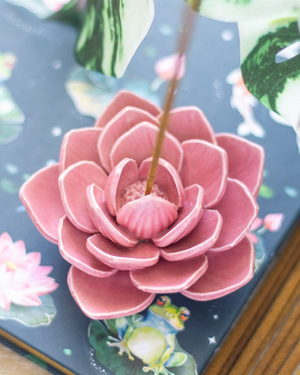 Pink Water Lily Incense Stick Holder